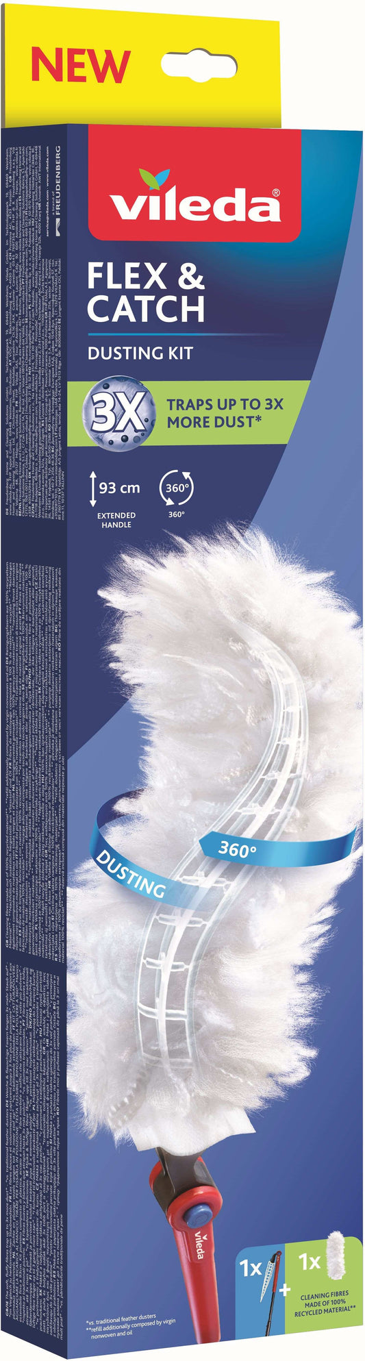VILEDA FLEX & CATCH LONG KIT SISTEMA CM.93 PIUMINO CATTURAPOLVERE + 1 RICAMBIO