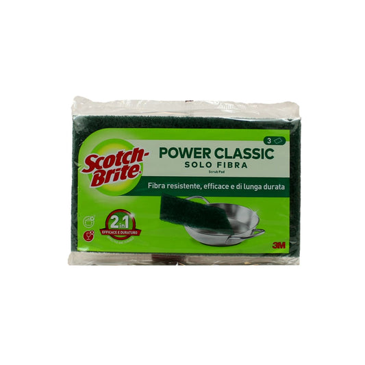 SCOTCH BRITE POWER CLASSIC SOLO FIBRA VERDE 2IN1 3PZ