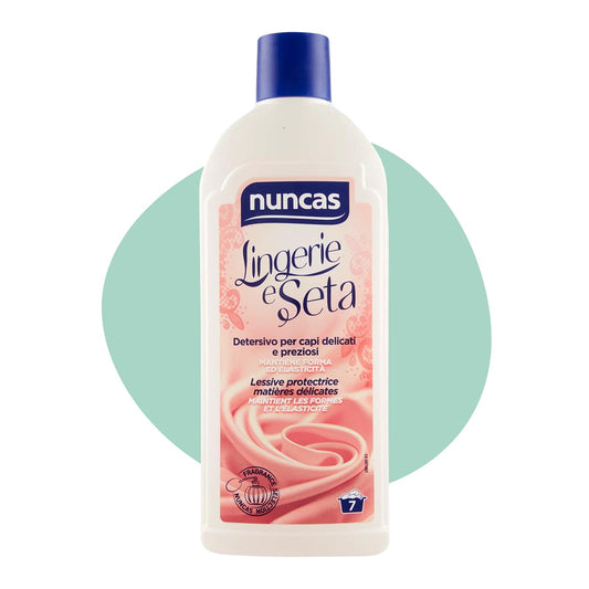 NUNCAS LINGERIE E SETA 7 LAVAGGI 500ML DETERSIVO PER CAPI DELICATI E PREZIOSI