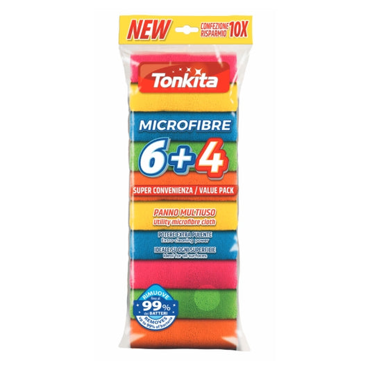 TONKITA MICROFIBRE PANNO MULTIUSO MULTICOLOR 6+4