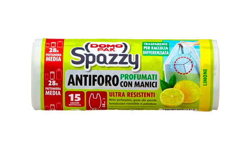 DOMOPAK SPAZZY 28LT CM.52X54 15PZ LIMONE TRASPARENTE