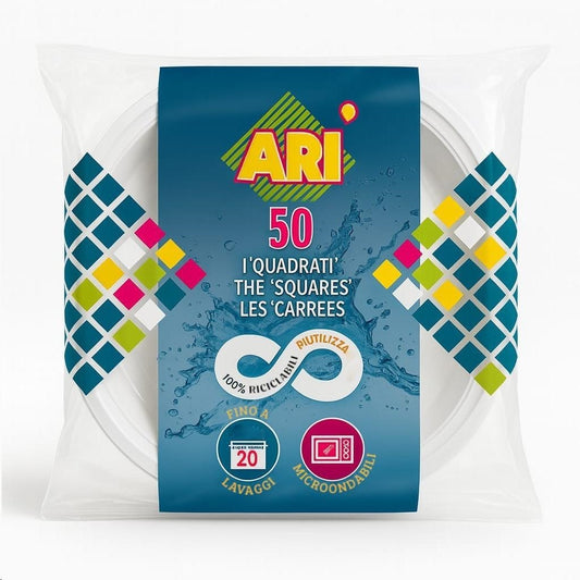 ARISTEA ARI' 50 PIATTI I "QUADRATI" RIUTILIZZABILI