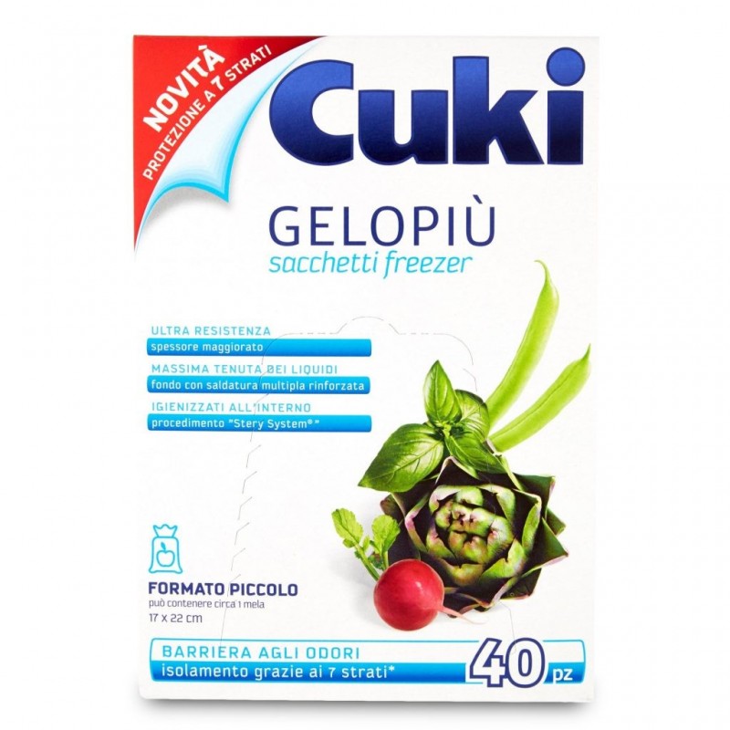CUKI GELOPIU' SACCHETTI FREEZER 7 STRATI CM.17X22 40PZ PICCOLISSIMO
