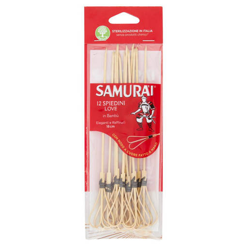 SAMURAI 12 SPIEDINI LOVE BAMBU' 18CM