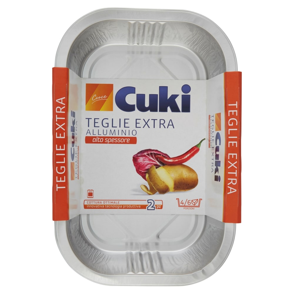 CUKI TEGLIE EXTRA ALLUMINIO ALTO SPESSORE 4/6 PORZIONI 2PZ S249