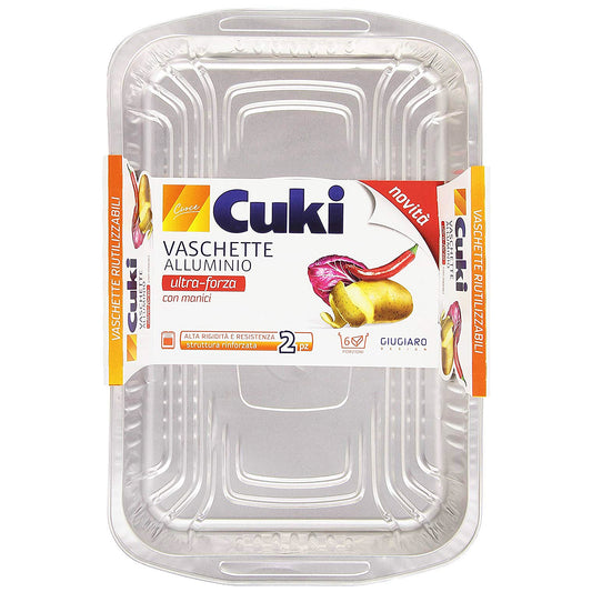 CUKI VASCHETTE ALLUMINIO ULTRA-FORZA CON MANICI 6 PORZIONI 2PZ R86