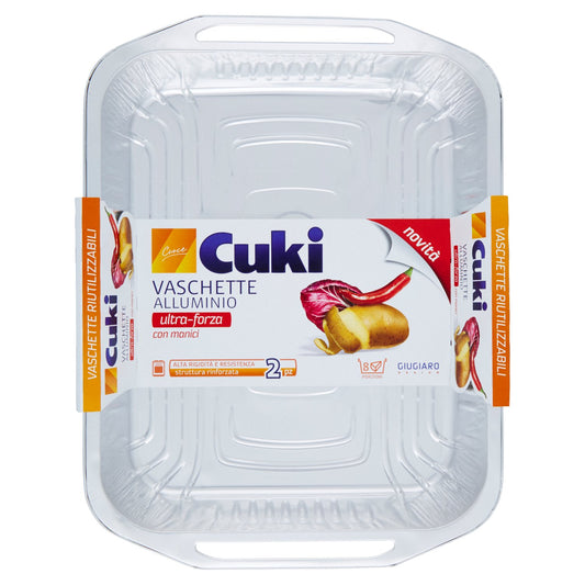 CUKI VASCHETTE ALLUMINIO ULTRA-FORZA CON MANICI 8 PORZIONI 2PZ RS98