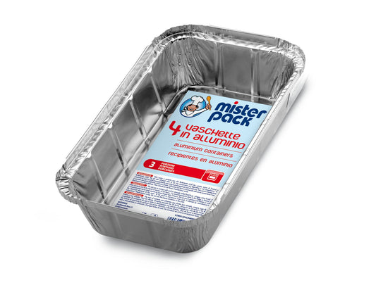 MISTERPACK 4 VASCHETTE ALLUMINIO 3 PORZIONI R48G