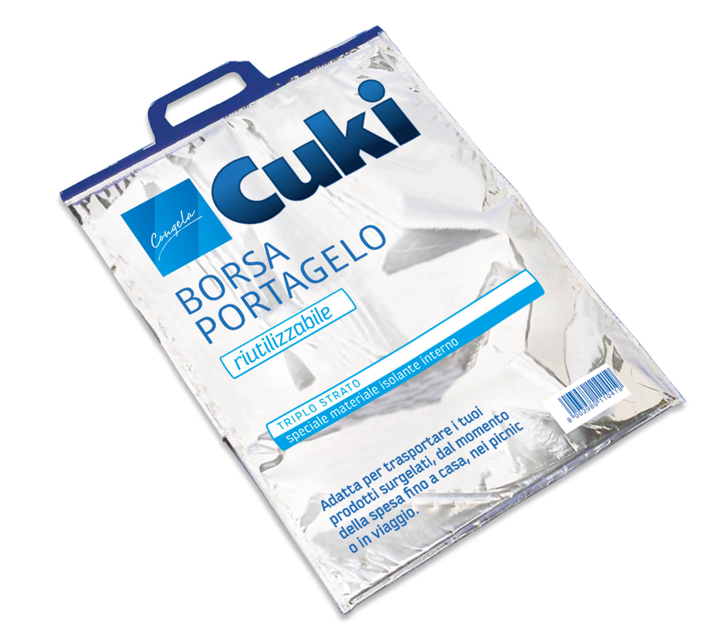 CUKI BORSA PORTAGELO RIUTILIZZABILE TRIPLO STRATO MISURA L CM.40X50 1PZ