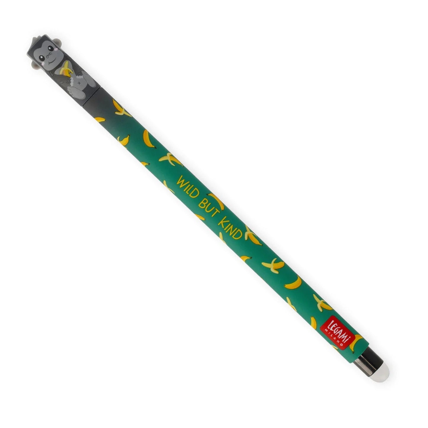 LEGAMI MILANO PENNA GEL CANCELLABILE 0,7MM GORILLA "WILD BUT KING" INCHIOSTRO NERO