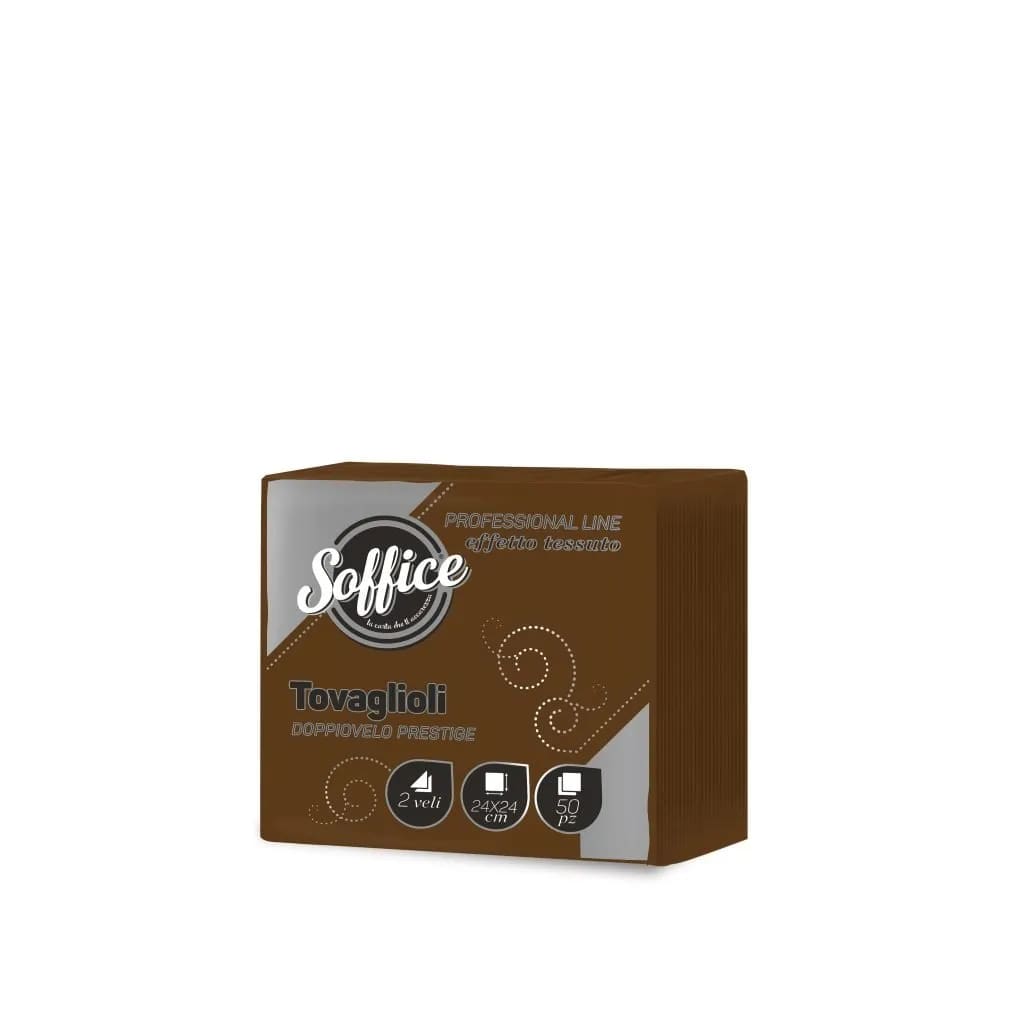 SOFFICE 50 TOVAGLIOLI DOPPIOVELO PRESTIGE 24X24 MARRONE