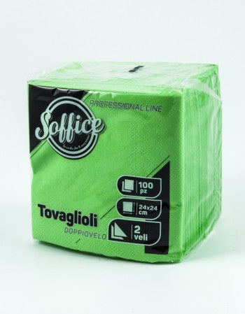 SOFFICE 50 TOVAGLIOLI DOPPIOVELO 24X24 VERDE SMERALDO