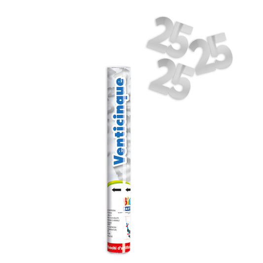 BIG PARTY POPPER 30CM VENTICINQUE ARGENTO