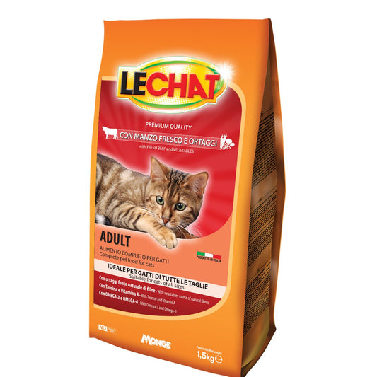 LECHAT CROCCANTINI 1,5KG ADULT MANZO FRESCO E ORTAGGI