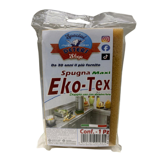 SDS SPUGNA MAXI EKO-TEX DOPPIO USO CON ABRASIVO FORTE 1PZ ART.9162