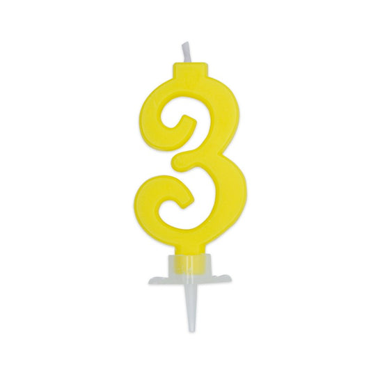 BIG PARTY CANDELA ITALIC GIALLA 3 CM.7