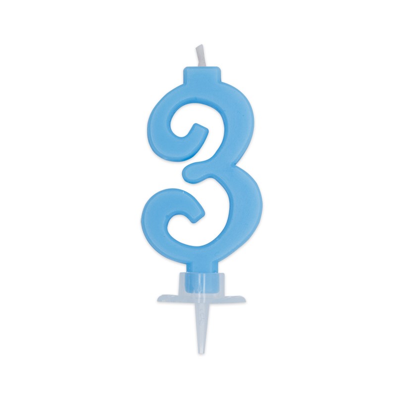 BIG PARTY CANDELA ITALIC CELESTE 3 CM.7