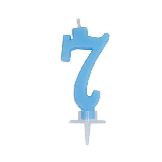 BIG PARTY CANDELA ITALIC CELESTE 7 CM.7