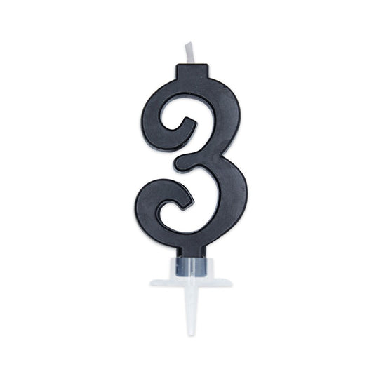 BIG PARTY CANDELA ITALIC NERA 3 CM.7
