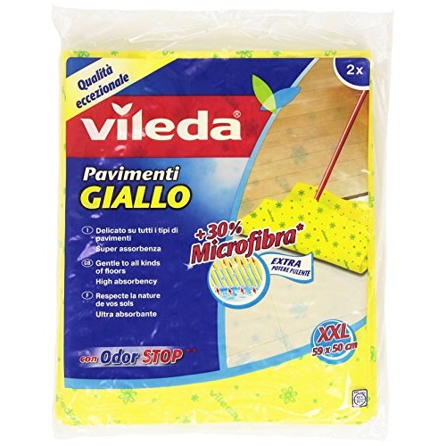 VILEDA PAVIMENTI GIALLO XXL CM.59X50 +30% MICROFIBRA 2PZ