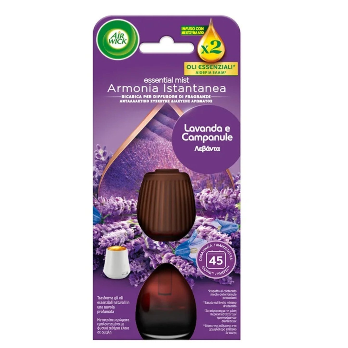 AIR WICK RICARICA AMPOLLA CON OLI ESSENZIALI LAVANDA E CAMPANULA 45GG