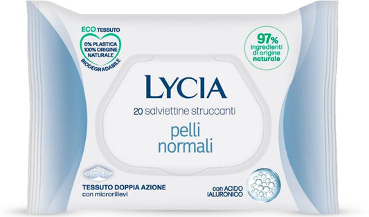 LYCIA SALVIETTINE STRUCCANTI 20PZ PELLI NORMALI CON ACIDO IALURONICO