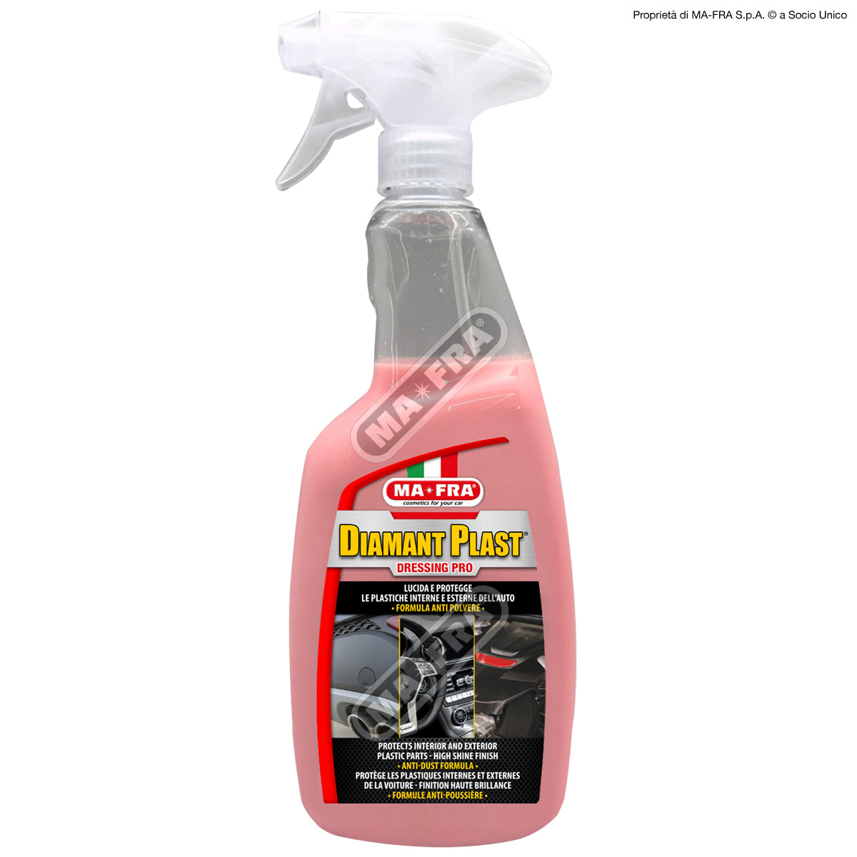 MAFRA DIAMANT PLAST DRESSING PRO 750ML LUCIDA E PROTEGGE LE PLASTICHE INTERNE E ESTERNE DELL'AUTO
