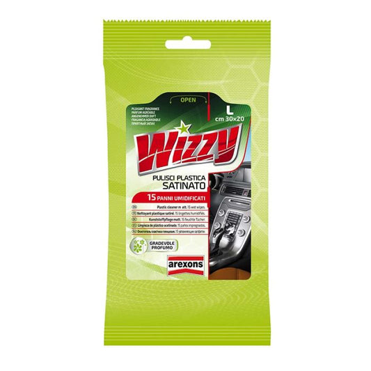 AREXONS WIZZY PULISCI PLASTICA SATINATO L CM.30X20 PANNI UMIDIFICATI 15PZ