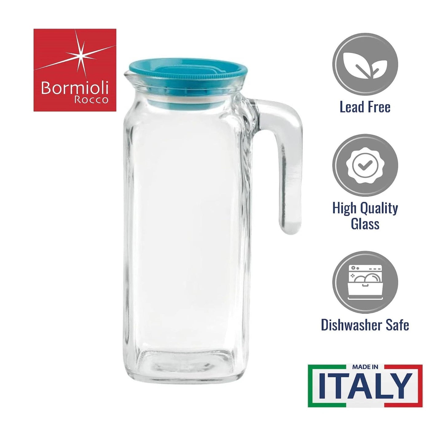 BORMIOLI FRIGOVERRE CARAFFA IN VETRO CON COPERCHIO 1L