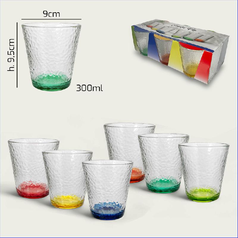 ARCA CRYSTAL POP BICCHIERI COLORATI ASSORTITI 300ML X6