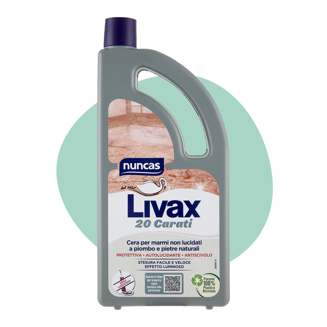 NUNCAS LIVAX 1L 20 CARATI CERA PER MARMI NON LUCIDATI A PIOMBO E PIETRE NATURALI EFFETTO LUMINOSO
