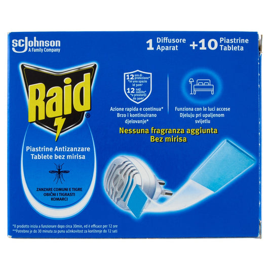 RAID 1 DIFFUSORE + 10 PIASTRINE ANTIZANZARA