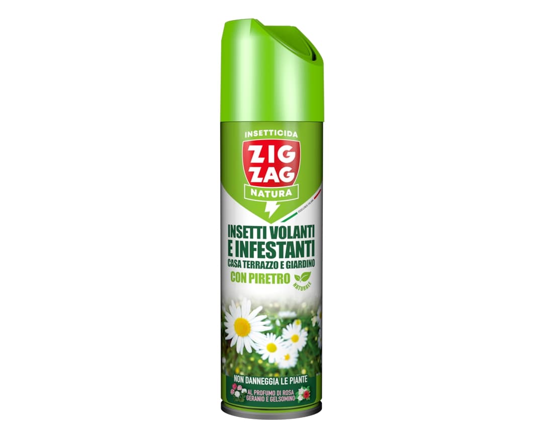 ZIG ZAG NATURA INSETTI VOLANTI E INFESTANTI CASA TERRAZZO E GIARDINO CON PIRETRO NATURALE SPRAY 500ML