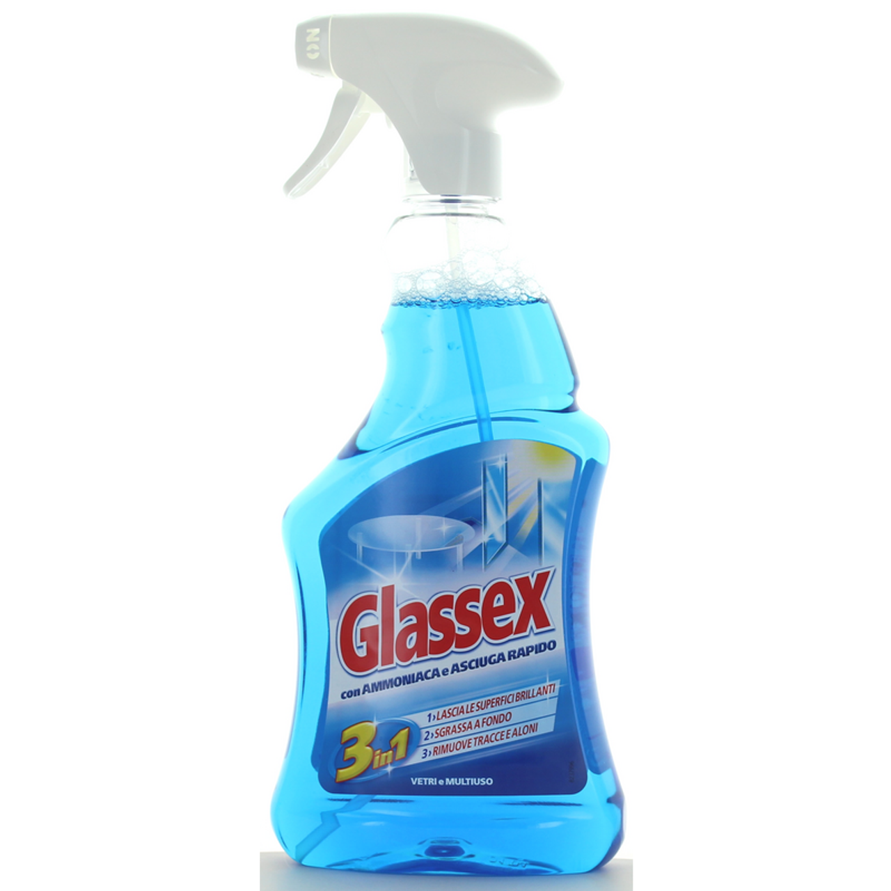 GLASSEX VETRI E MULTIUSO 3IN1 SPRAY 500ML CON AMMONIACA E ASCIUGA RAPIDO