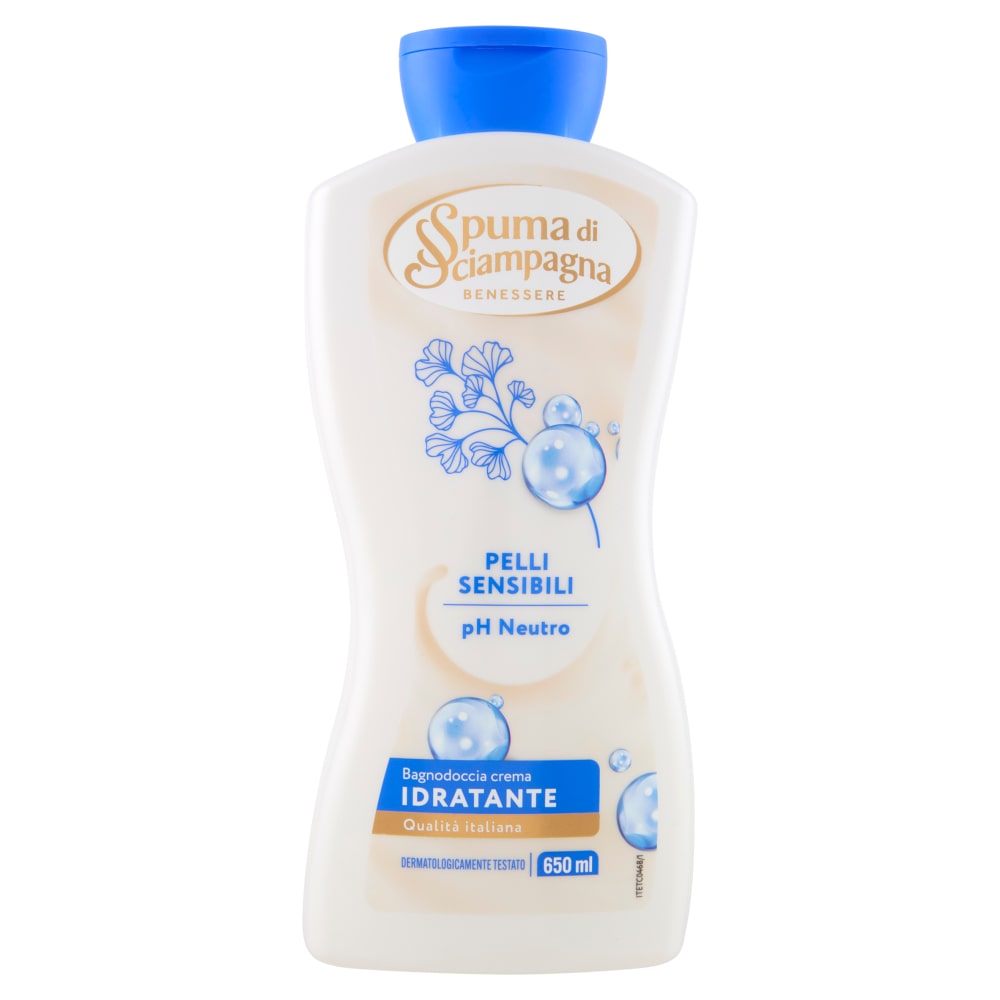 SPUMA DI SCIAMPAGNA BAGNODOCCIA CREMA 650ML IDRATANTE PELLI SENSIBILI PH NEUTRO