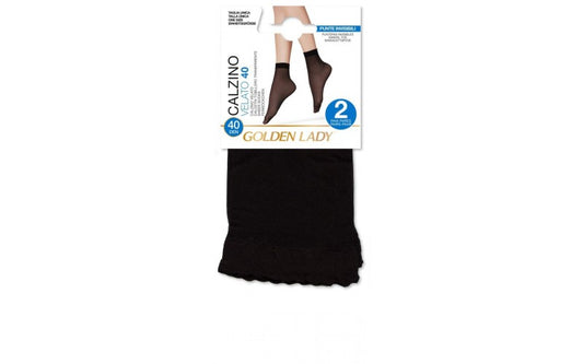 GOLDEN LADY CALZINO VELATO 40 40DEN TG.UNICA 2 PAIA NERO