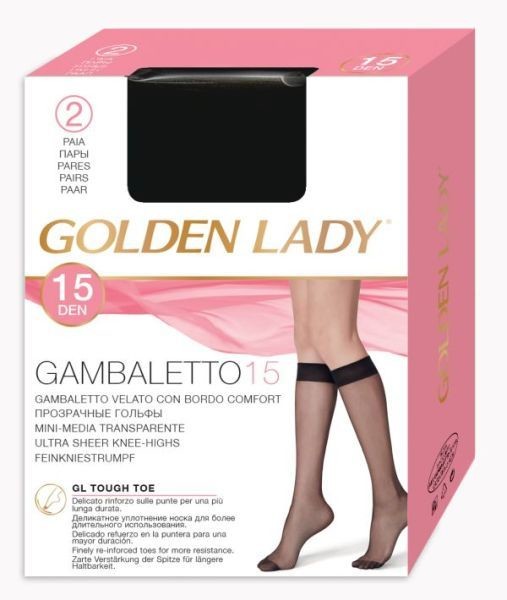 GOLDEN LADY GAMBALETTO 15DEN 2 PAIA NERO