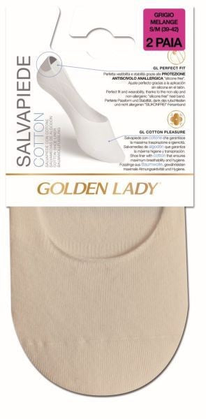 GOLDEN LADY SALVAPIEDE COTTON 2 PAIA S/M 35/38 NATURALE