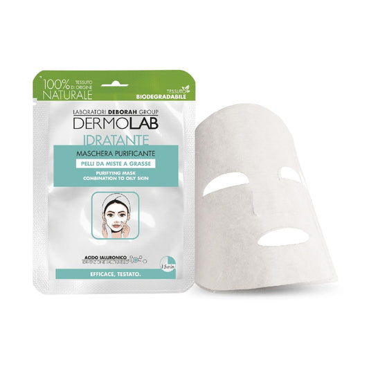 DERMOLAB IDRATANTE MASCHERA IN TESSUTO PURIFICANTE PELLI MISTE A GRASSE 1PZ
