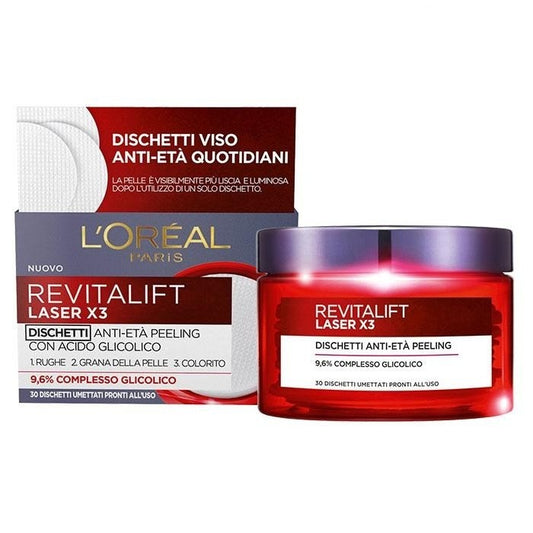 L'OREAL REVITALIFT LASER X3 DISCHETTI ANTI-ETA' PEELING X30