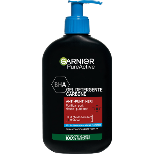 GARNIER PURE ACTIVE BHA GEL DETERGENTE CARBONE ANTI-PUNTI NERI 250ML