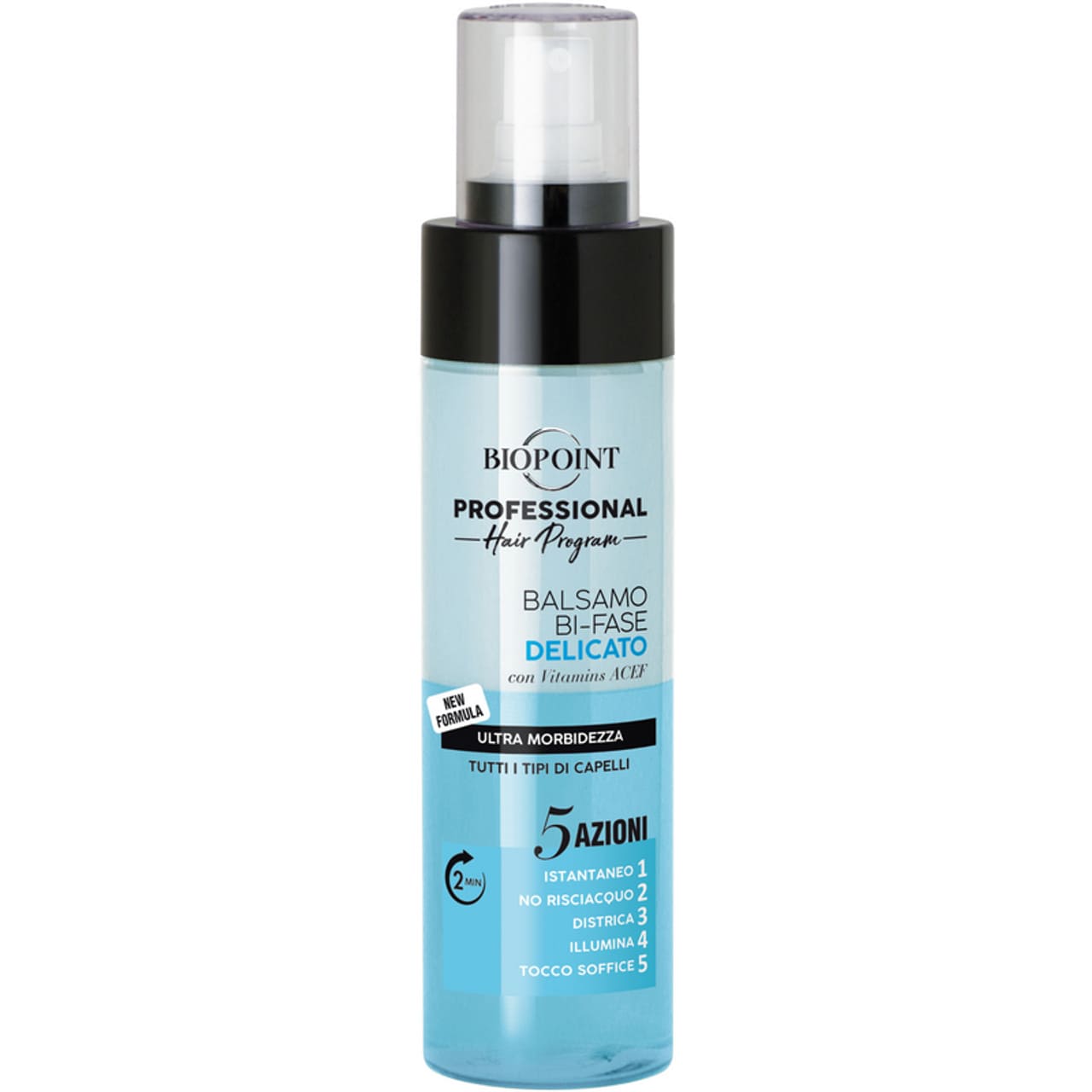 BIOPOINT BALSAMO BI-FASE SPRAY 200ML DELICATO 5 AZIONI TUTTI I TIPI DI CAPELLI