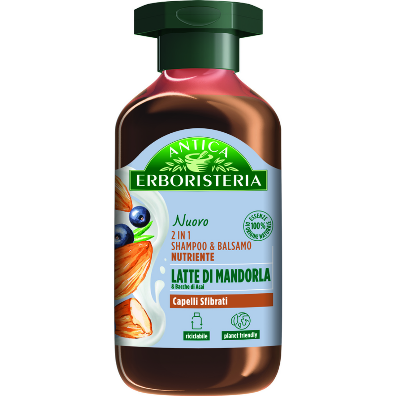 ANTICA ERBORISTERIA SHAMPOO 2IN1 225ML LATTE DI MANDORLA E BACCHE DI ACAI CAPELLI SFIBRATI