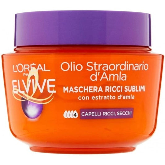 L'OREAL ELVIVE MASCHERA 300ML OLIO STRAORDINARIO D'AMLA RICCI SUBLIMI CAPELLI RICCI,SECCHI