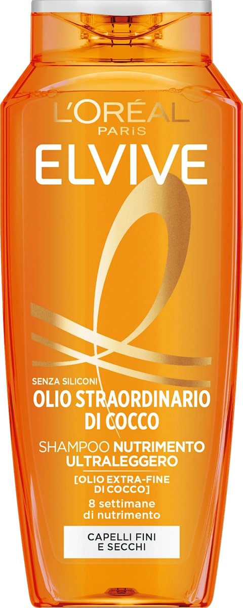 L'OREAL ELVIVE SHAMPOO 400ML OLIO STRAORDINARIO DI COCCO CAPELLI FINI E SECCHI