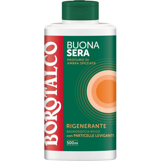 BOROTALCO BAGNODOCCIA 500ML RICCO BUONA SERA RIGENERANTE PROFUMO DI AMBRA SPEZIATA
