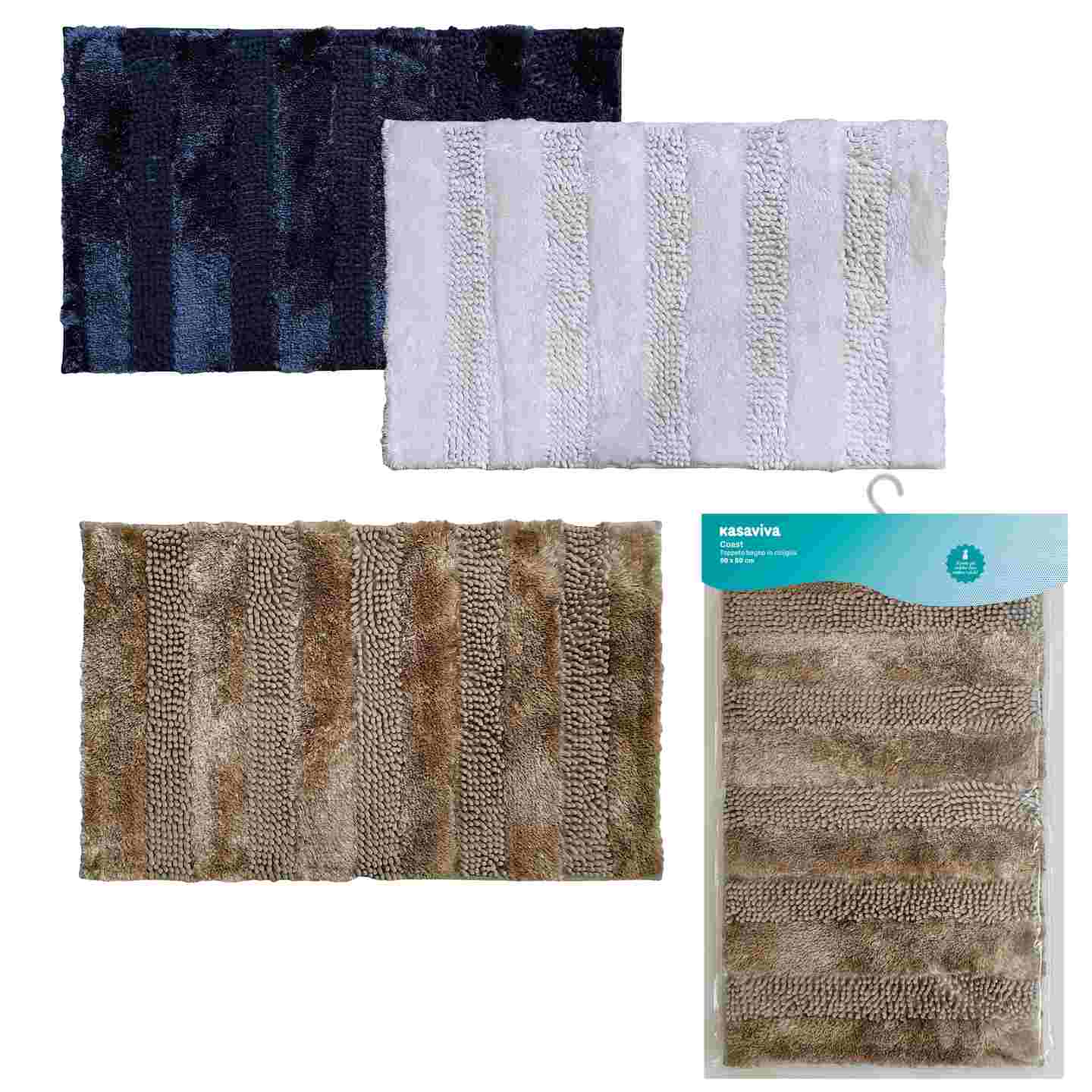 KASAVIVA COAST TAPPETO BAGNO CINIGLIA CM.50X80 COLORI ASSORTITI