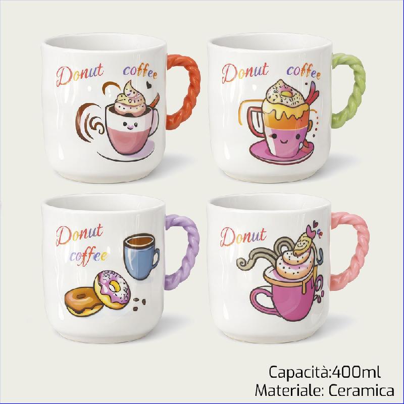 ARCA TAZZA MUG DONUT COFFEE 400ML COLORI ASSORTITI