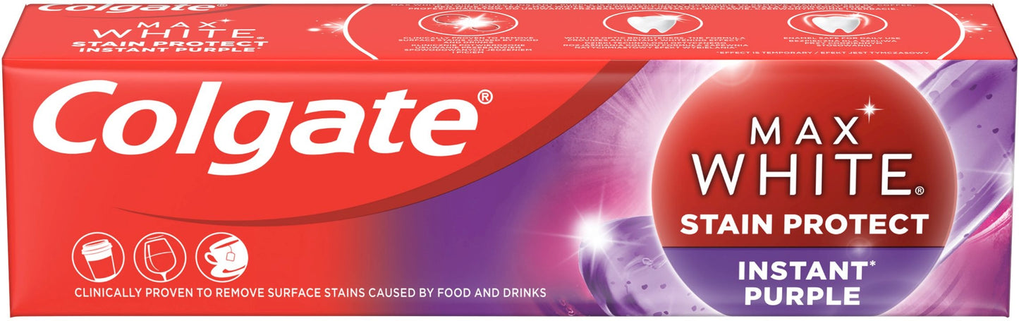 COLGATE DENTIFRICIO 75ML MAX WHITE STAIN PROTECT INSTANT PURPLE