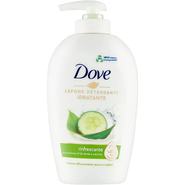 DOVE SAPONE LIQUIDO EROGATORE 250ML RINFRESCANTE CETRIOLO E TE' VERDE